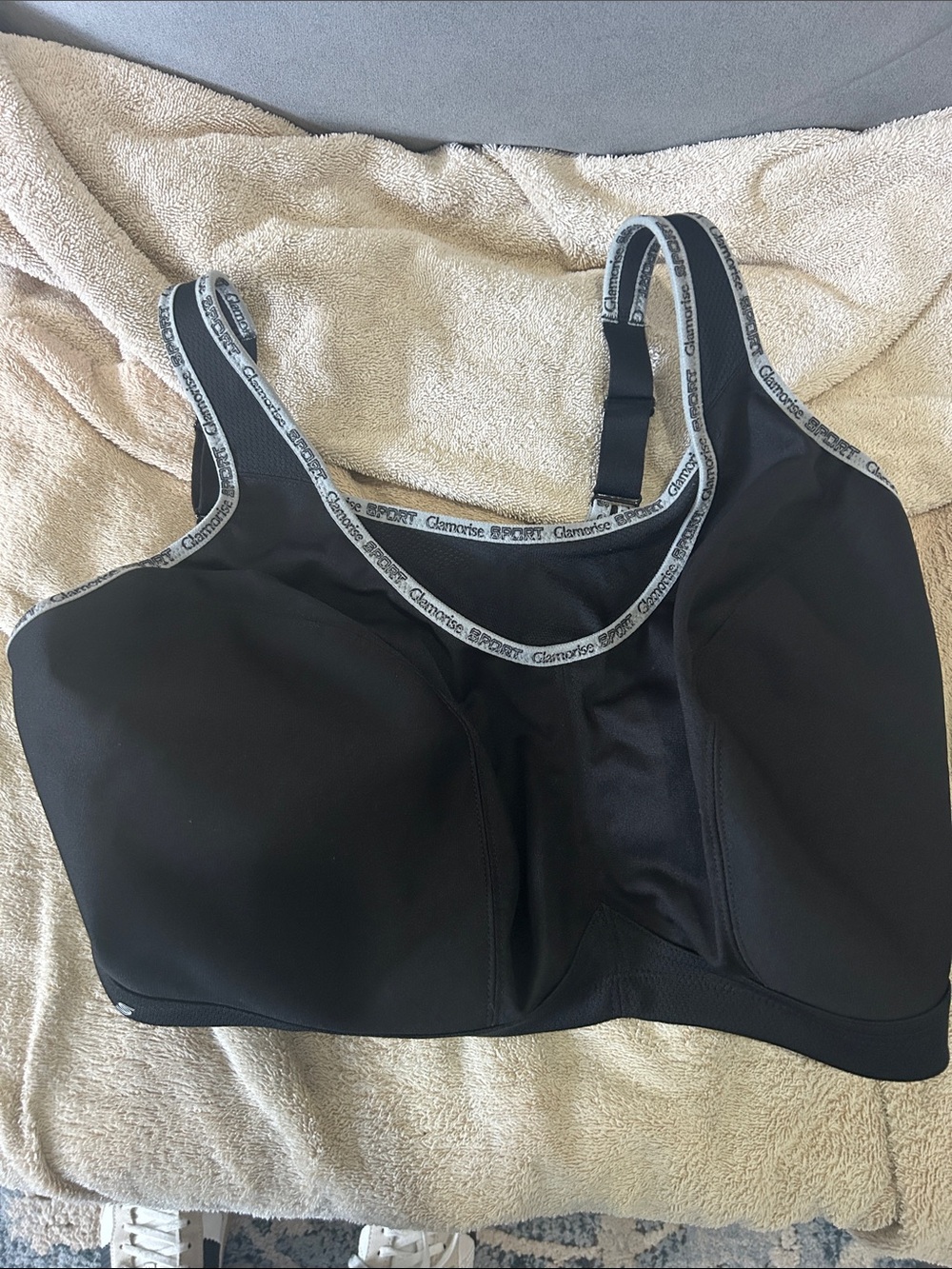 Glamorise Plus Size 42J. No-Bounce Camisole Sports Bra Wirefree #1066 Bla - Picture 4 of 5